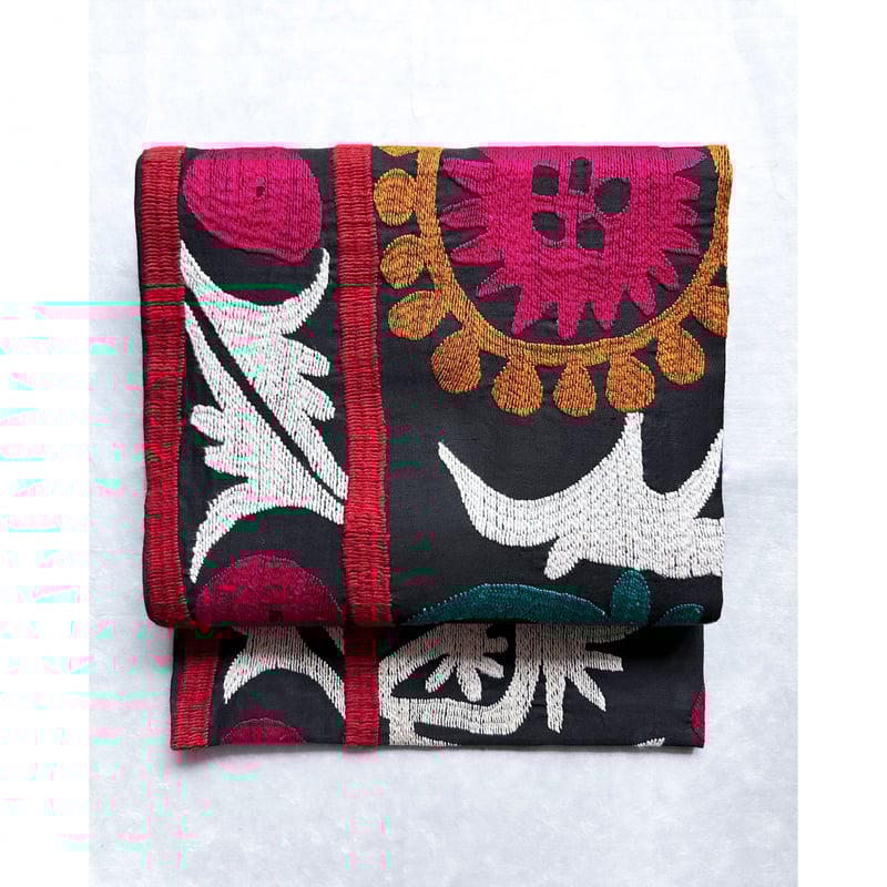 タジキスタン スザニ刺繍 九寸名古屋帯 -関東巻き専用- （仕立て上り