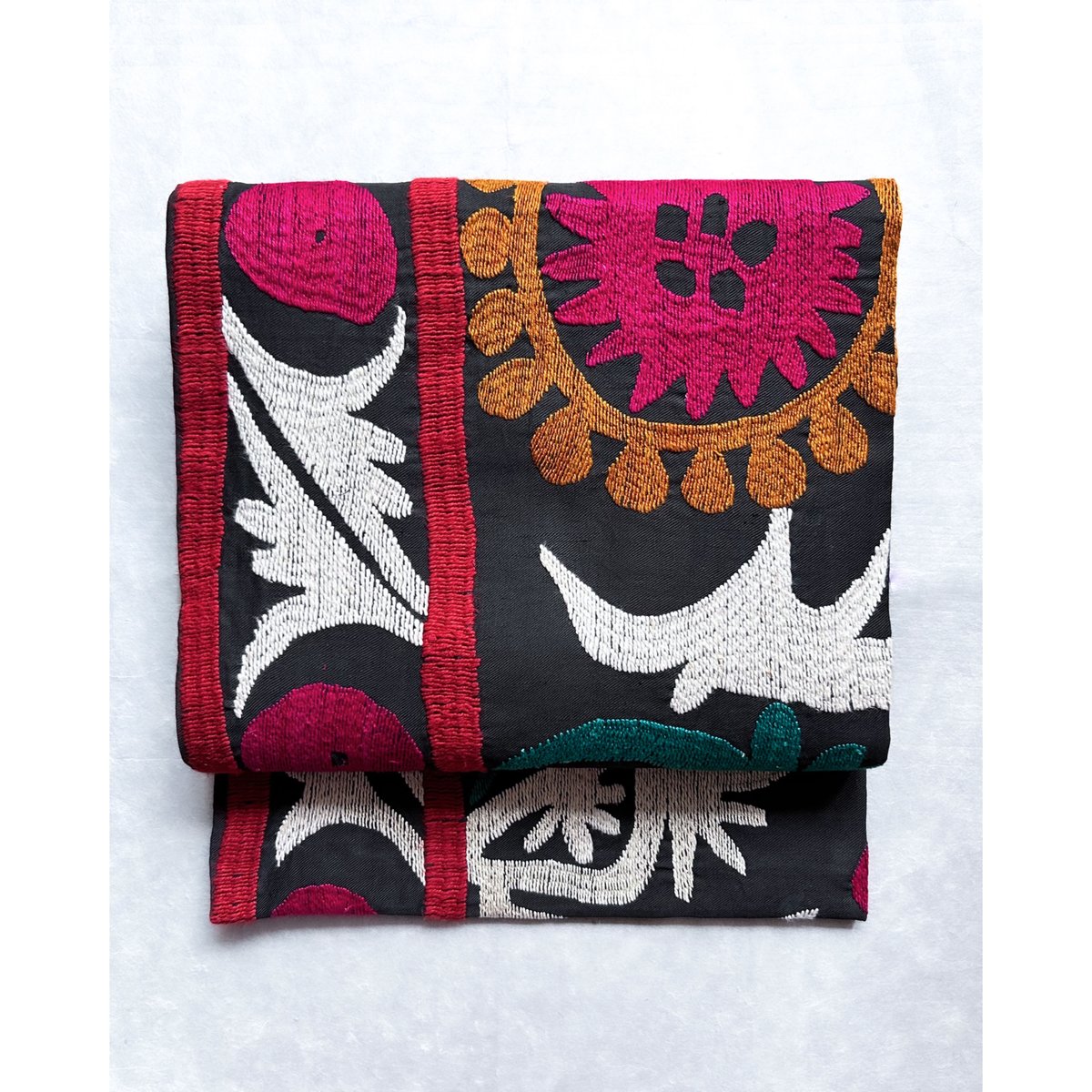 タジキスタン スザニ刺繍 九寸名古屋帯 -関東巻き専用- （仕立て上り