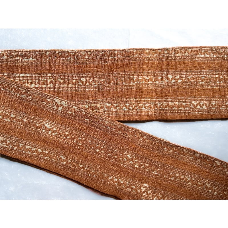 リネンのもんぺ 柿渋色 柿渋染め&ハーフリネンパッチワークの小粋な