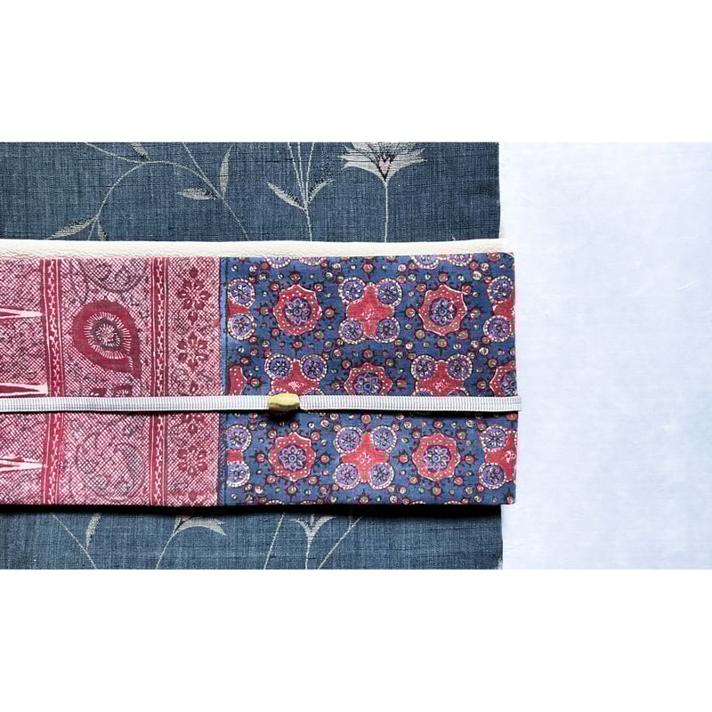 スマトラ島渡り印度更紗 九寸名古屋帯 縹色B （仕立て上り） | 古布と