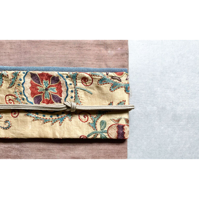 ⭐︎傘刺繍 名古屋帯⭐︎ターコイズブルー！！【正絹】 コード刺繍日傘 | 傘のOEM・製造 大阪のレイングッズメーカー