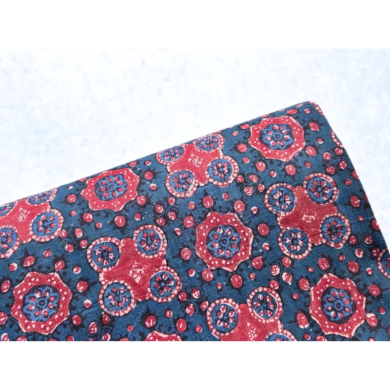 スマトラ島渡り印度更紗 九寸名古屋帯 縹色B （仕立て上り） | 古布と