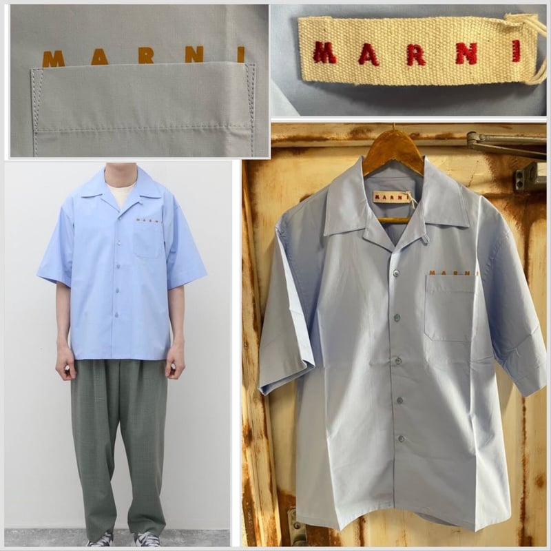 新品 MARNI マルニ ブランドロゴ ポケット 半袖 シャツ ボーリング