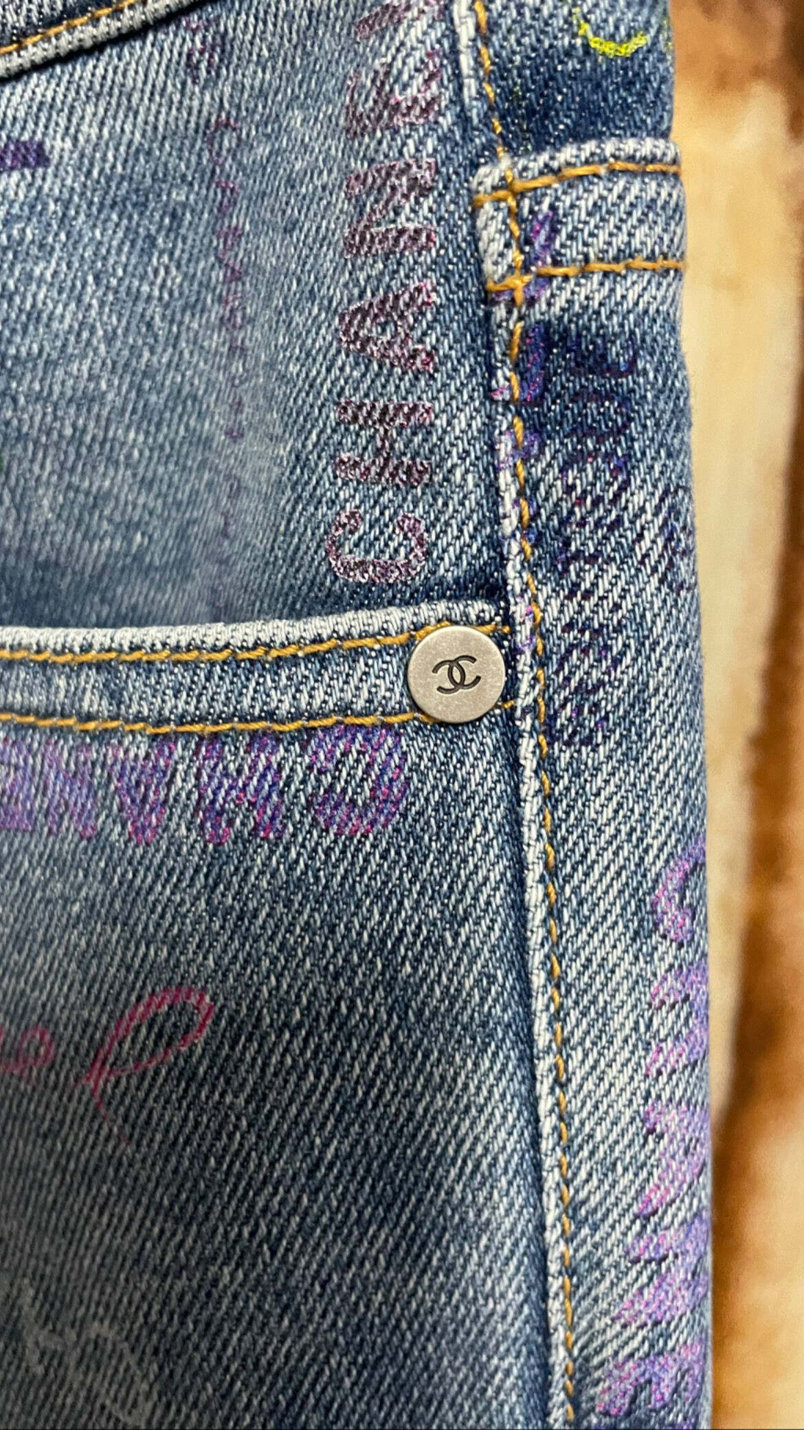 CHANEL シャネル ブランドロゴ ストレッチデニム ジーンズ 38