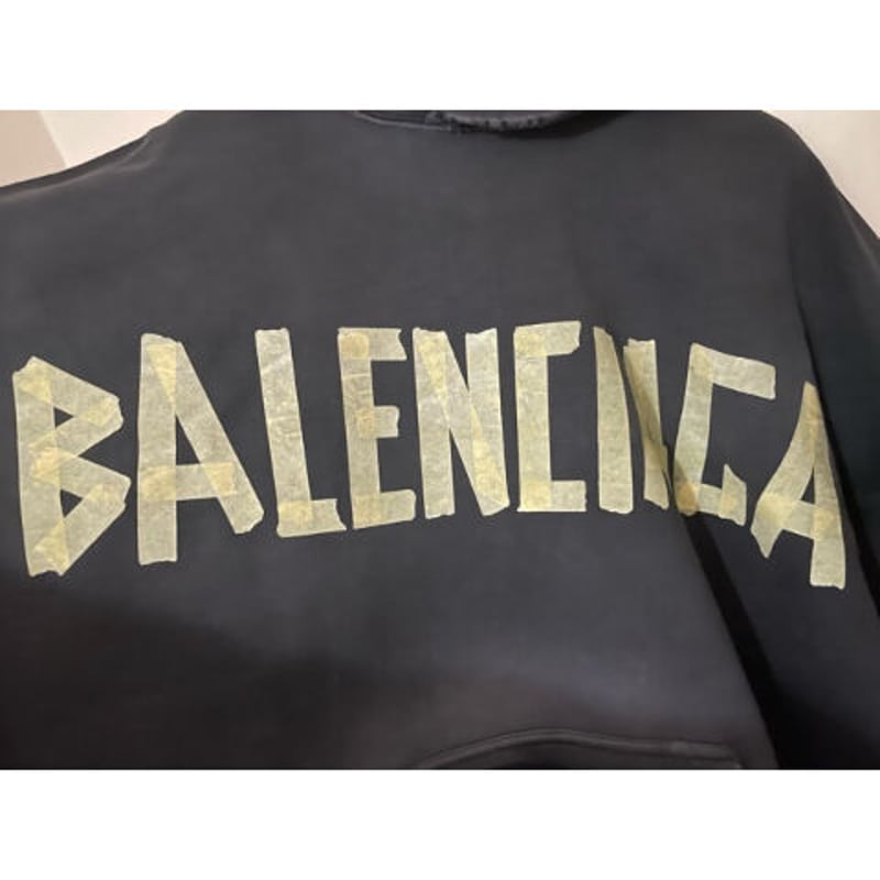 BALENCIAGA*オーラ漂う*Newテープタイプ オーバーサイズパーカー 新品☆BALENCIAGA Tape Type Ripped Pocket Hoodie オー