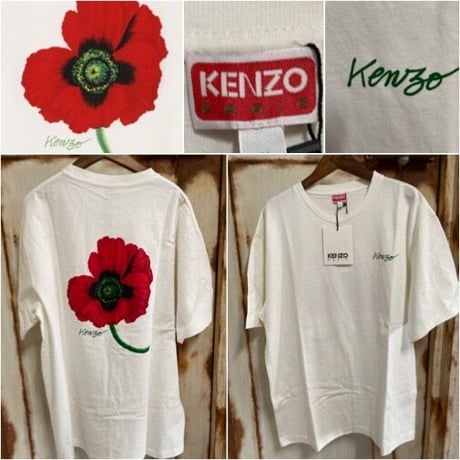 新品★ KENZO POPPY  NIGO KENZO バック フラワープリント   Tシャツ メンズ ホワイト