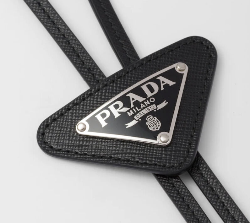 PRADA プラダ　サフィアーノ　ボロタイ　ループタイ　トライアングルロゴ fit=scale-down,w=1200