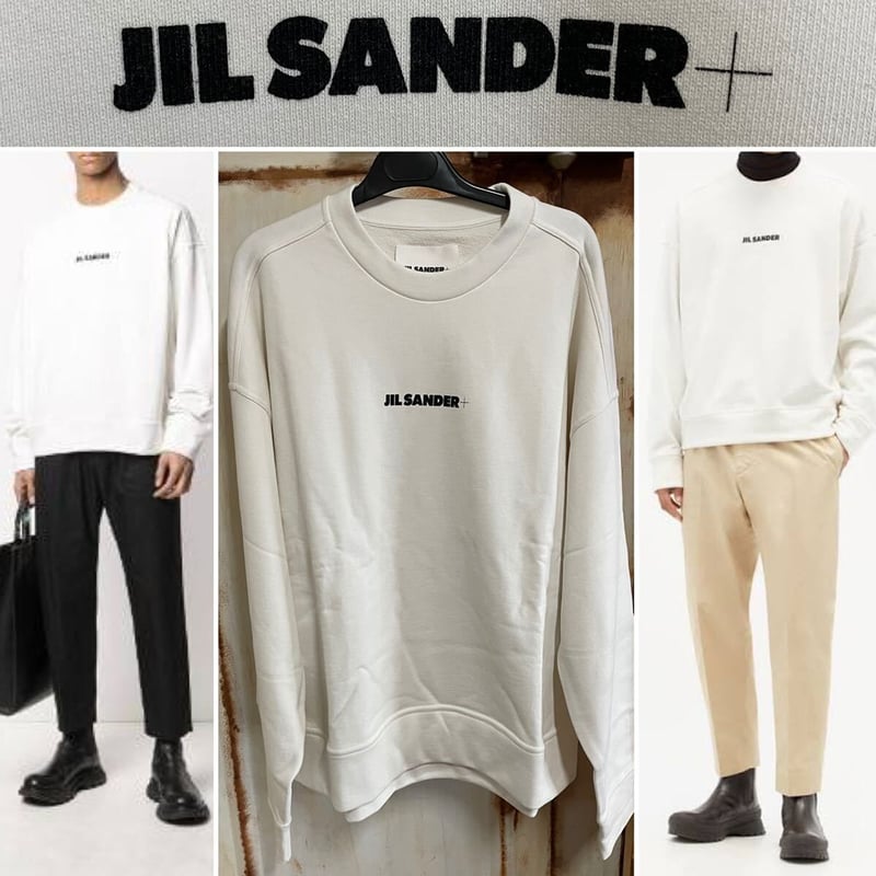 JIL SANDER＋　ロゴ クルーネック スウェット　M