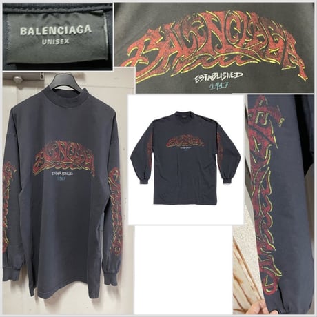 BALENCIAG バレンシアガ ヴィンテージ加工 オーバー ロンT きしょ 