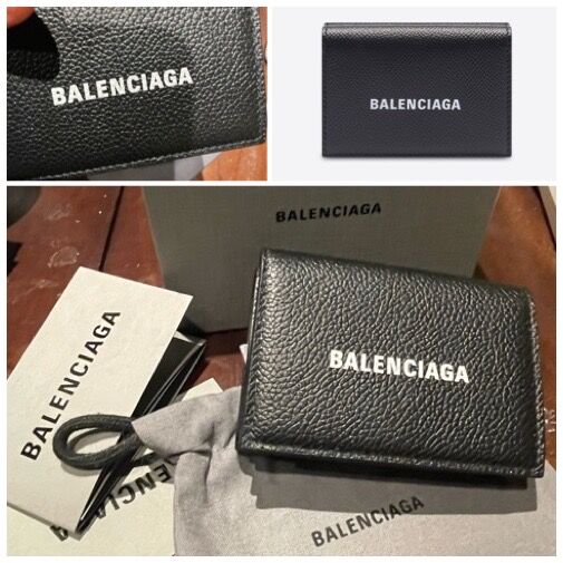 新品 BALENCIAGA バレンシアガ CASH ミニウォレット グレインカーフ