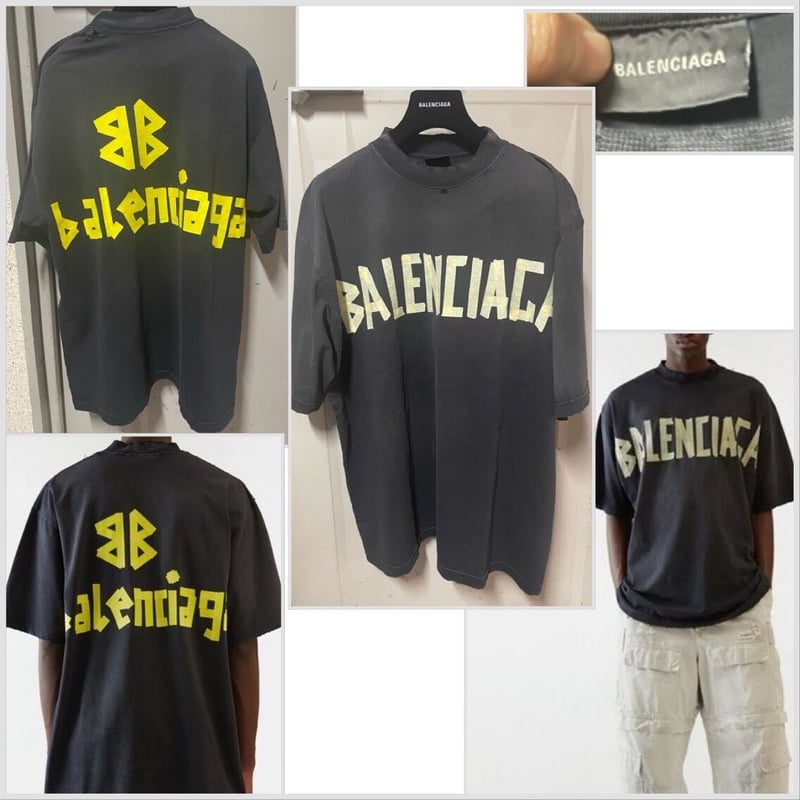 新品☆BALENCIAGA Tape Type Tシャツ Medium Fit ヴィンテージ...