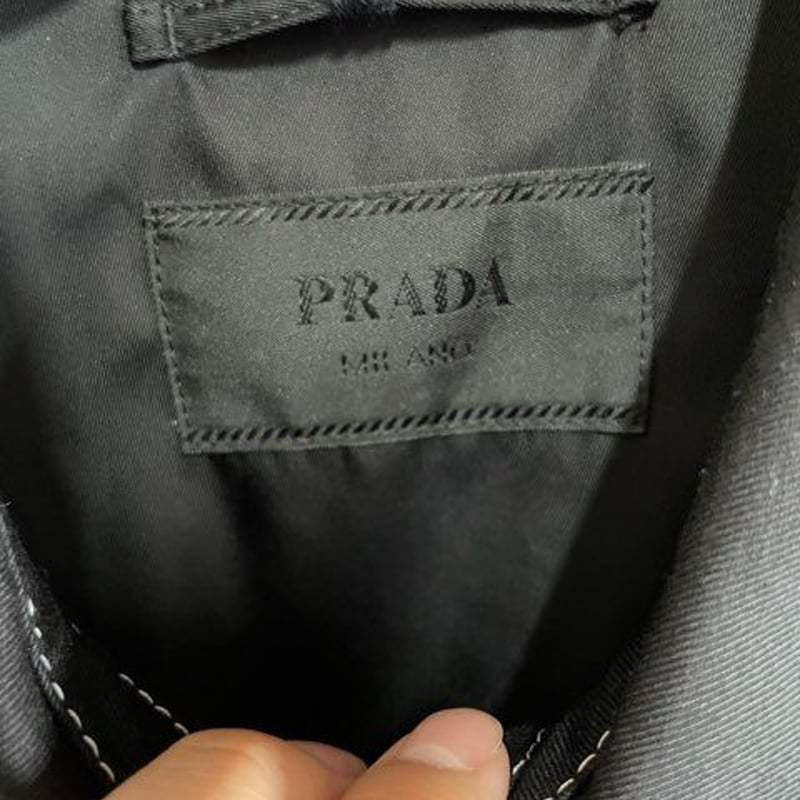 新品☆PRADA プラダ ストレッチコットン ステッチ 三角プレート ...