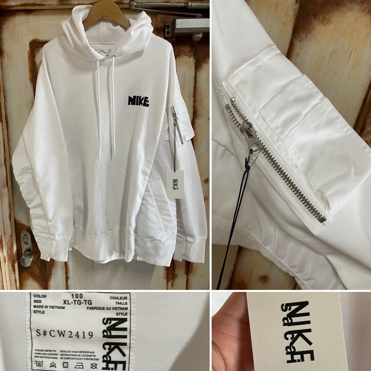 新品タグ付☆sacai サカイ ×NIKE ナイキ Hoodie MA-1 ボンバー