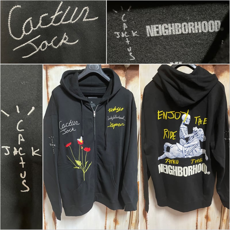 ネイバーフッド ×トラヴィススコット Travis Scott  CACTUS JACK CAROUSEL HOODIE カクタスジャックカルーセルジップアップパーカー メンズ XL