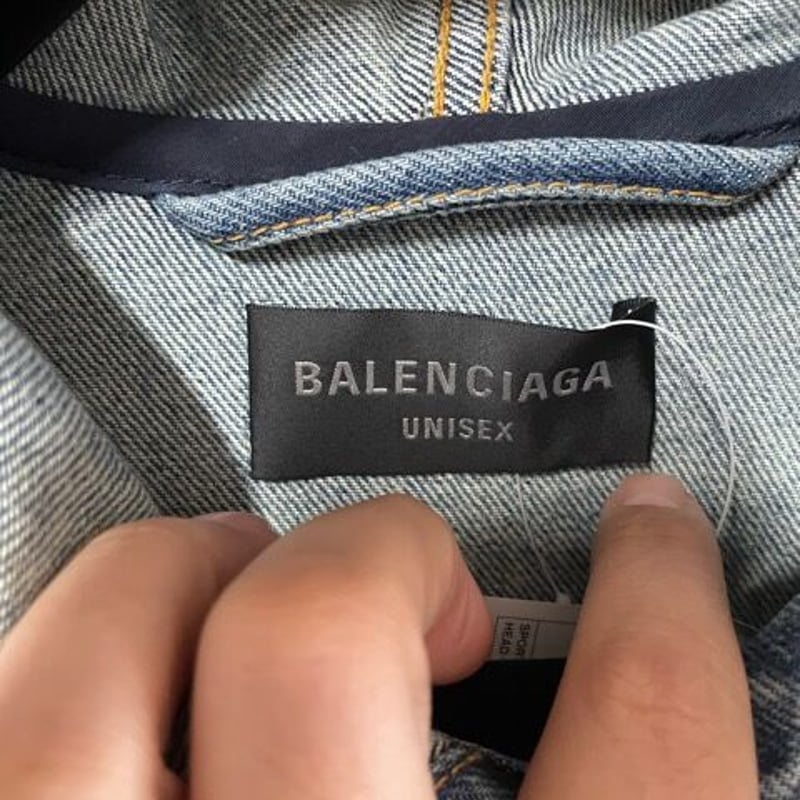 新品☆BALENCIAGA バレンシアガ デニム フーディ ロゴ 宝石 落書き