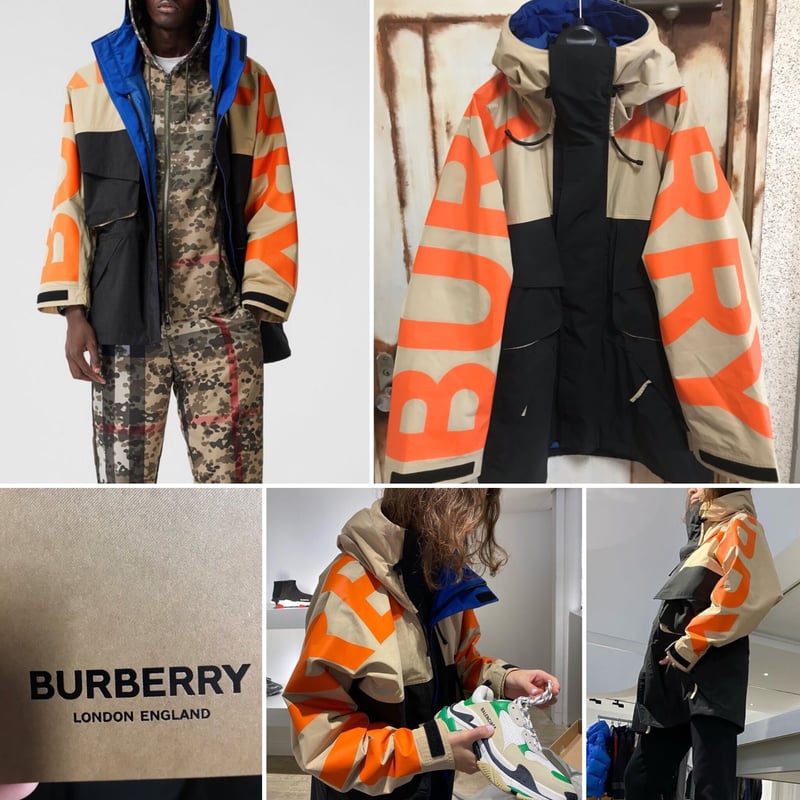 新品タグ付き☆BURBERRY バーバリー 袖ロゴプリント カラーブロック ...