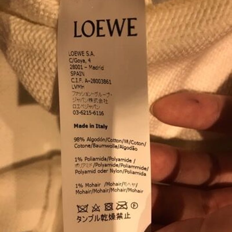 新品☆LOEWE ロエベ ブランドロゴ ステッチ 垂れ糸 コットンニット