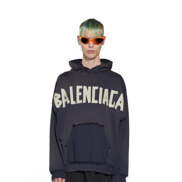 送料関税込■BALENCIAGA■テープロゴコットンジャージーパーカー fit=scale-down,w=1200