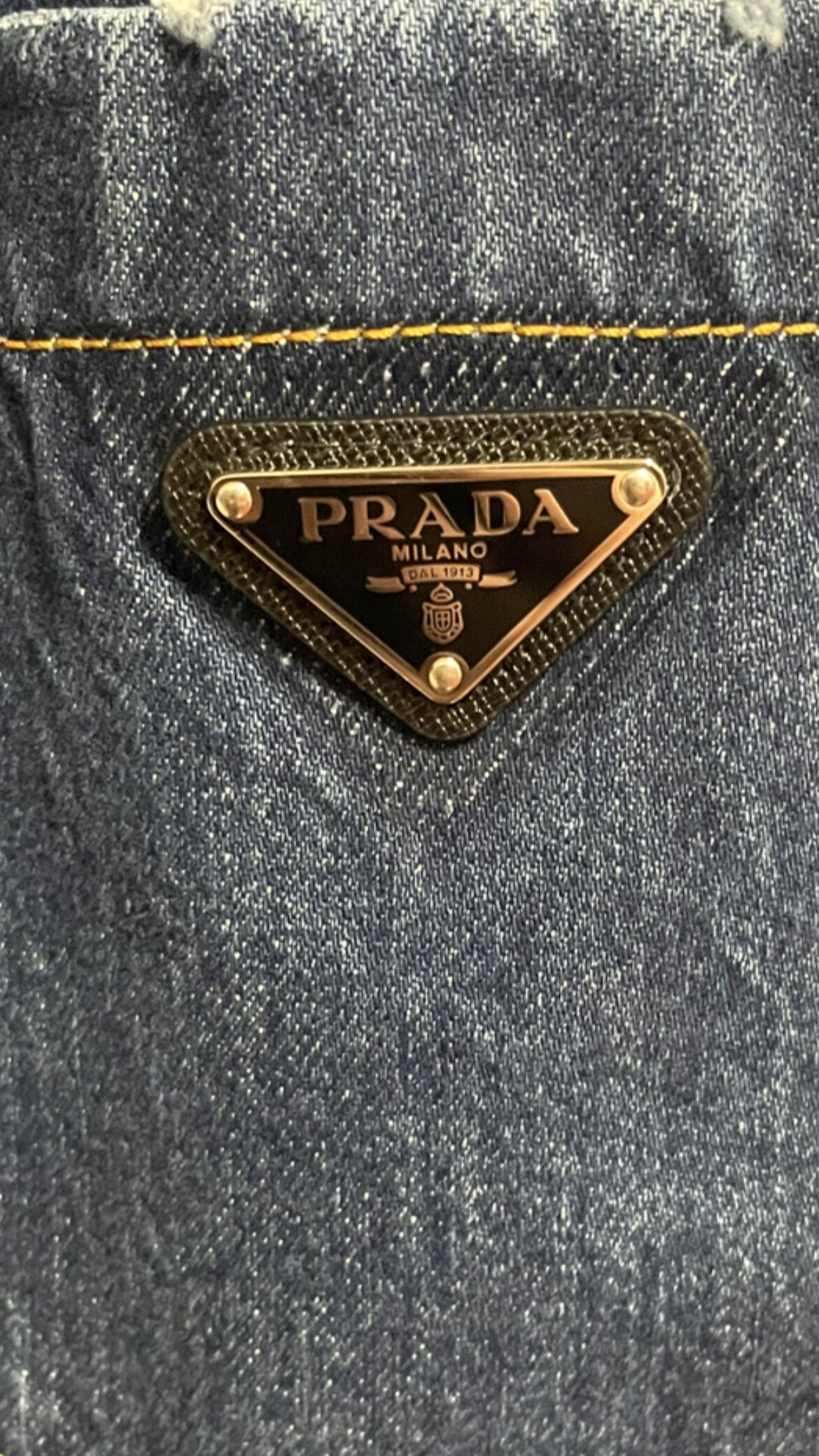 4年保証』 PRADA シャツ- プラダ サイドロゴ ウォッシュドデニム