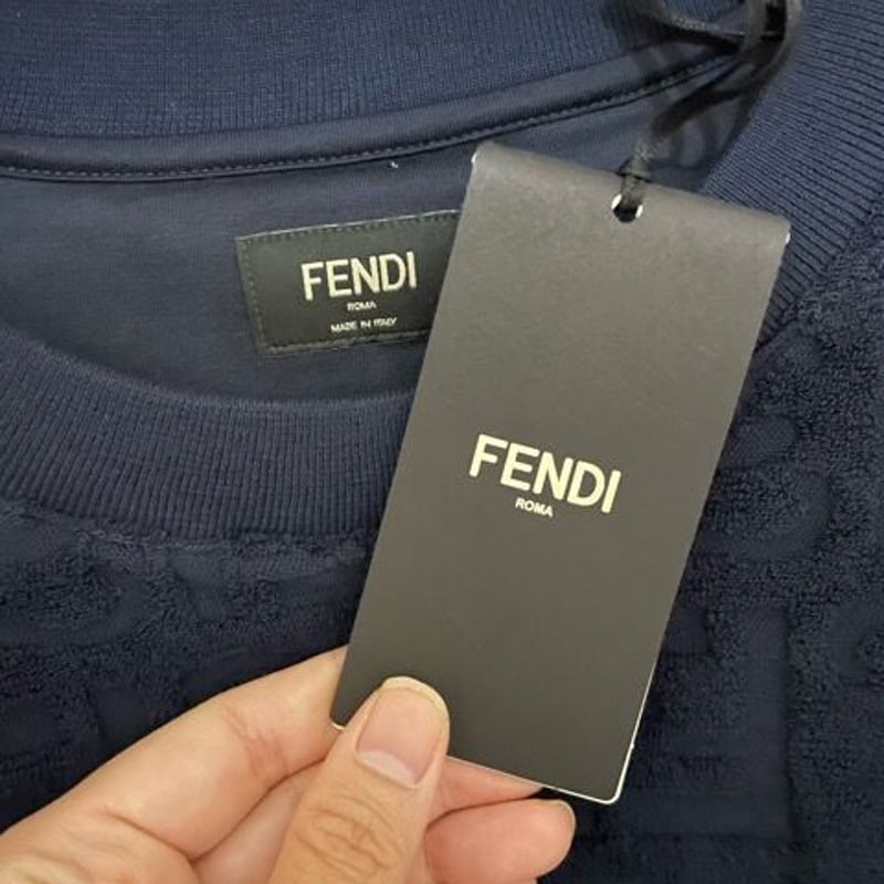 FENDI  フェンディ  FF カーリグラフィー  コットン　ロゴ Tシャツ