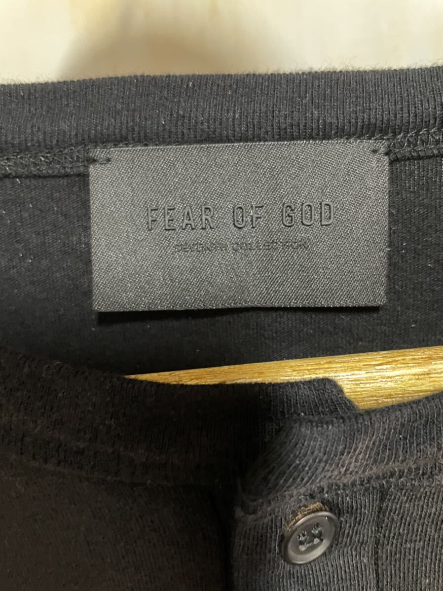 FEAR OF GOD フィアオブゴッド SEVENTH COLLECTION American All Stars デストロイ加工 ヘンリーネック 半袖Tシャツ カットソー ブラック