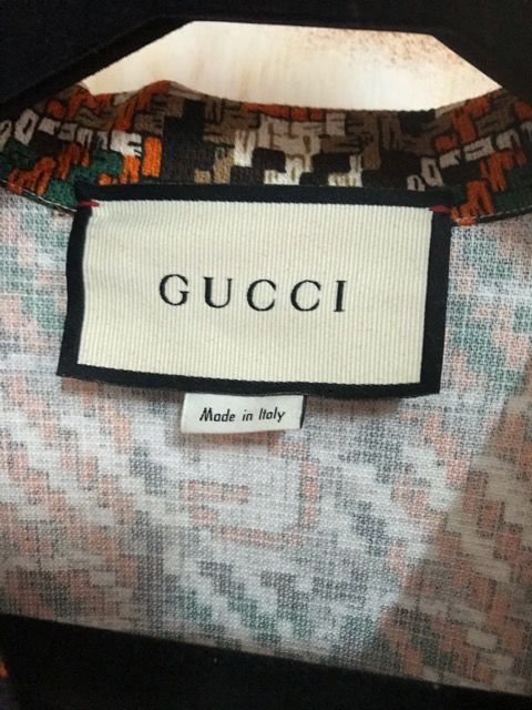 GUCCI ジオメトリックG プリント モスリン ボウリングシャツ Geometric G print muslin bowling shirt in ivory | GUCCI® MX