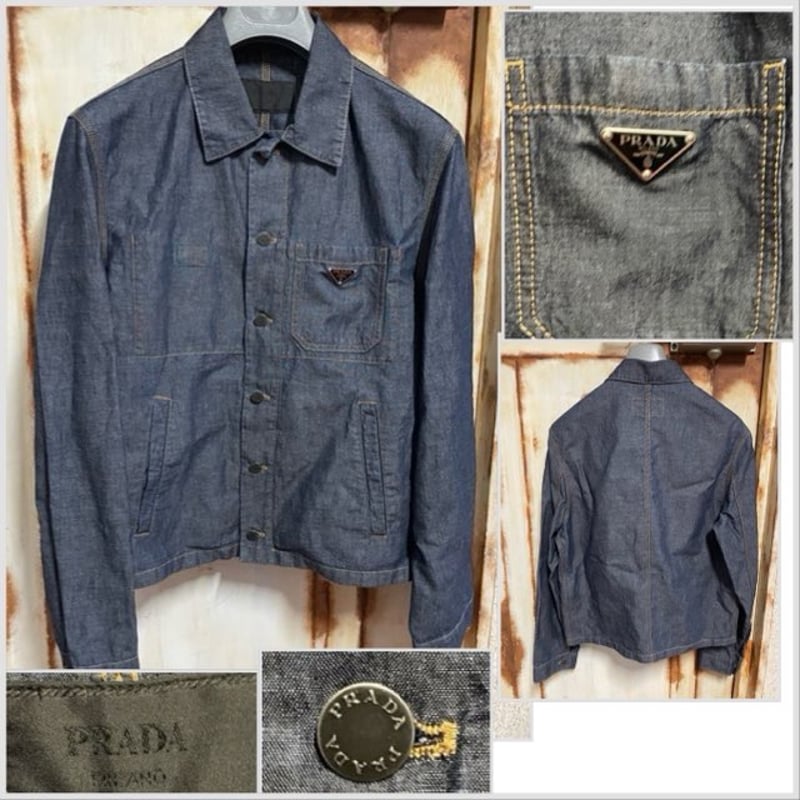 新品☆PRADAプラダ デニム ダンガリー ブルゾンジャケット 新品☆PRADAプラダ デニム ダンガリー ブルゾンジャケット