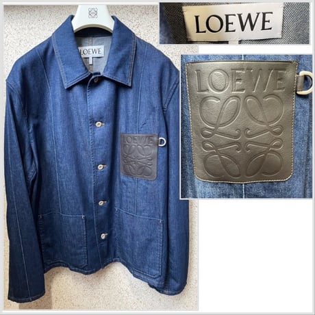 LOEWE ロエベ アナグラム レザーパッチデニムジャケット