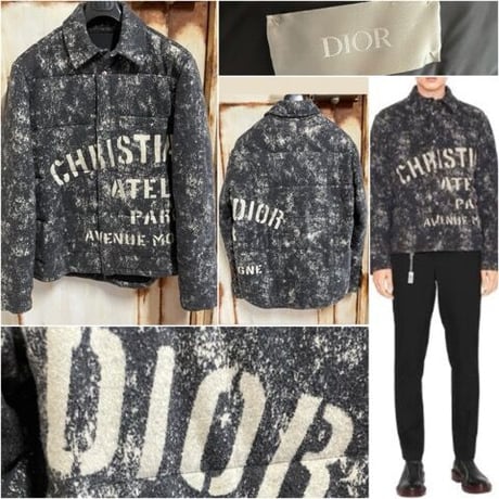 DIOR 20AW Christian Dior Atelier Quilted コットンウールタッチ 総柄 オーバー 中綿 ジャケット  ダウンジャケット S