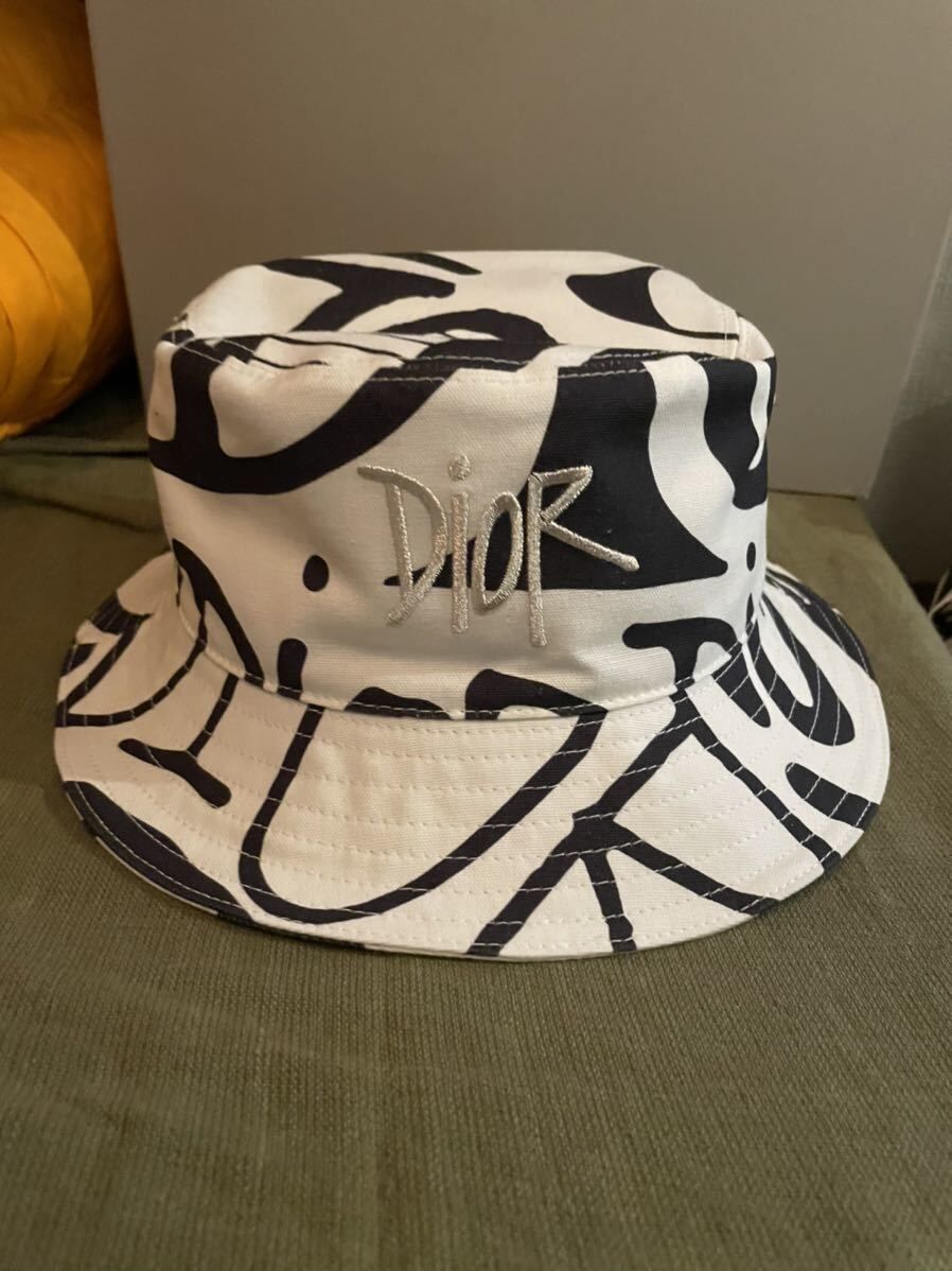 dior stussy バケット ハット キャップステューシーディオールオム