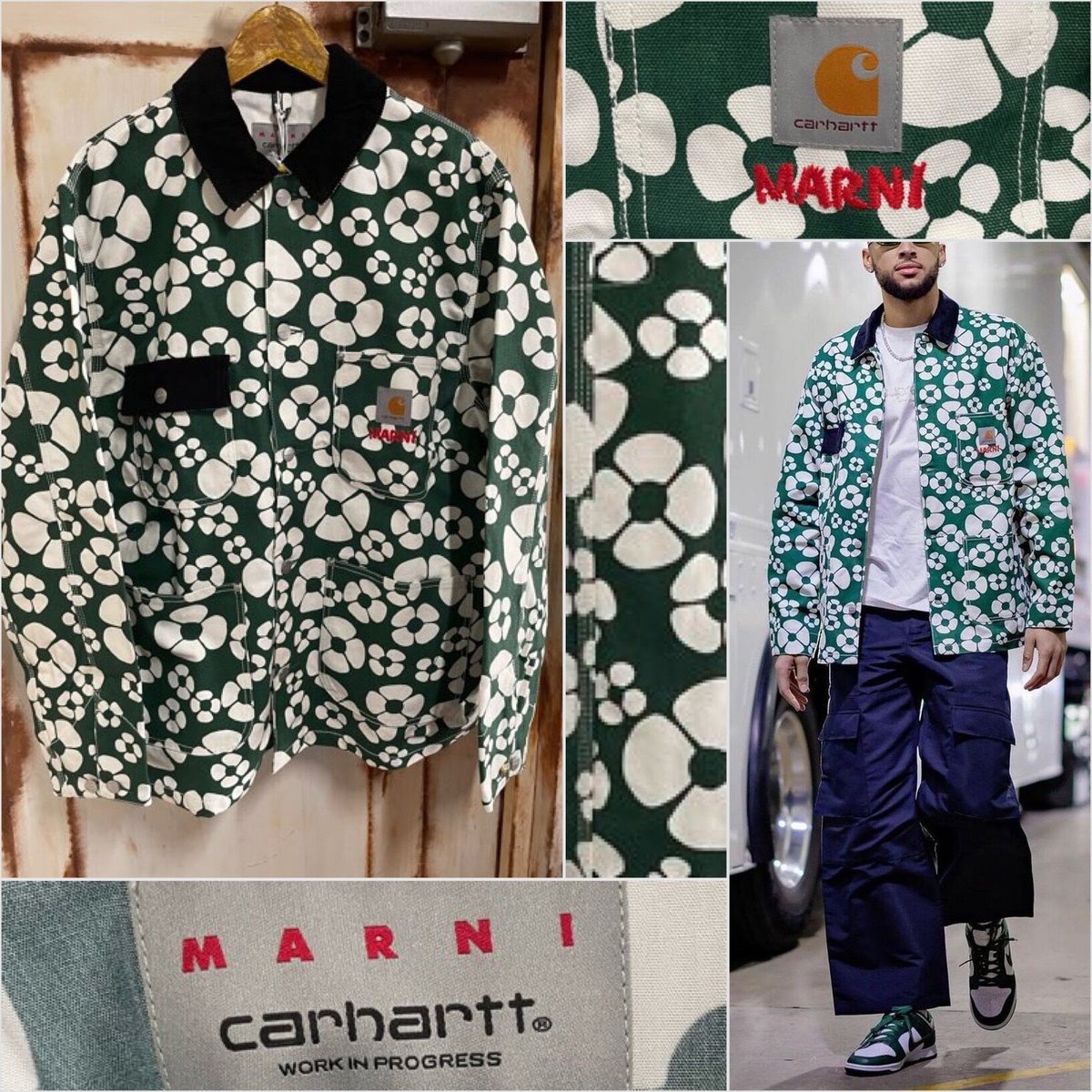 新品 MARNI X CARHARTT WIP マルニ カーハート コラボグリーン 長袖