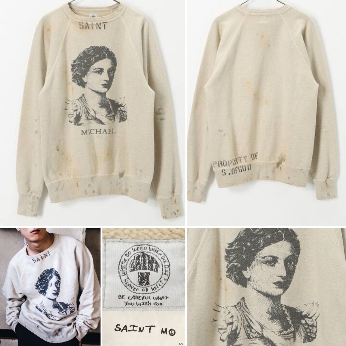 XLサイズ新品 SAINT MICHAEL RAGLAN SWEAT セントマイケル 肖像...