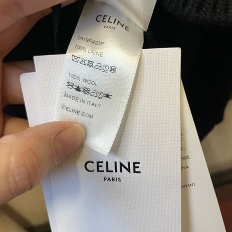 CELINE セリーヌ オーバーサイズリブ編みロゴウールニットセーター