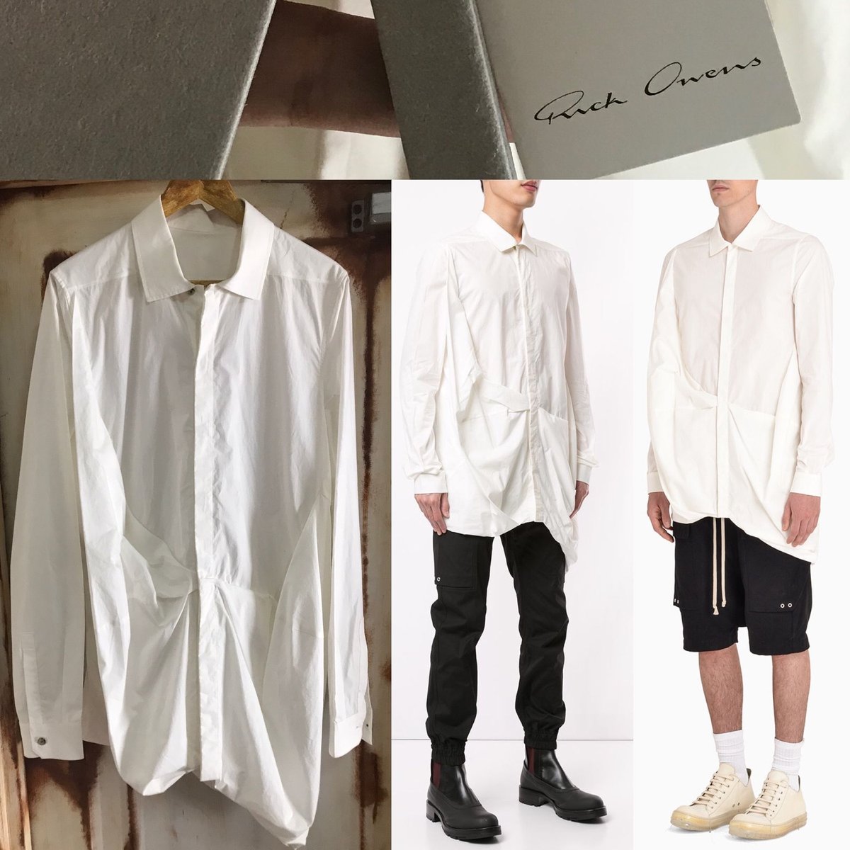 新品☆Rick Owens curled shirt リックオウエンス 新品☆Rick Owens curled shirt リックオウエンス