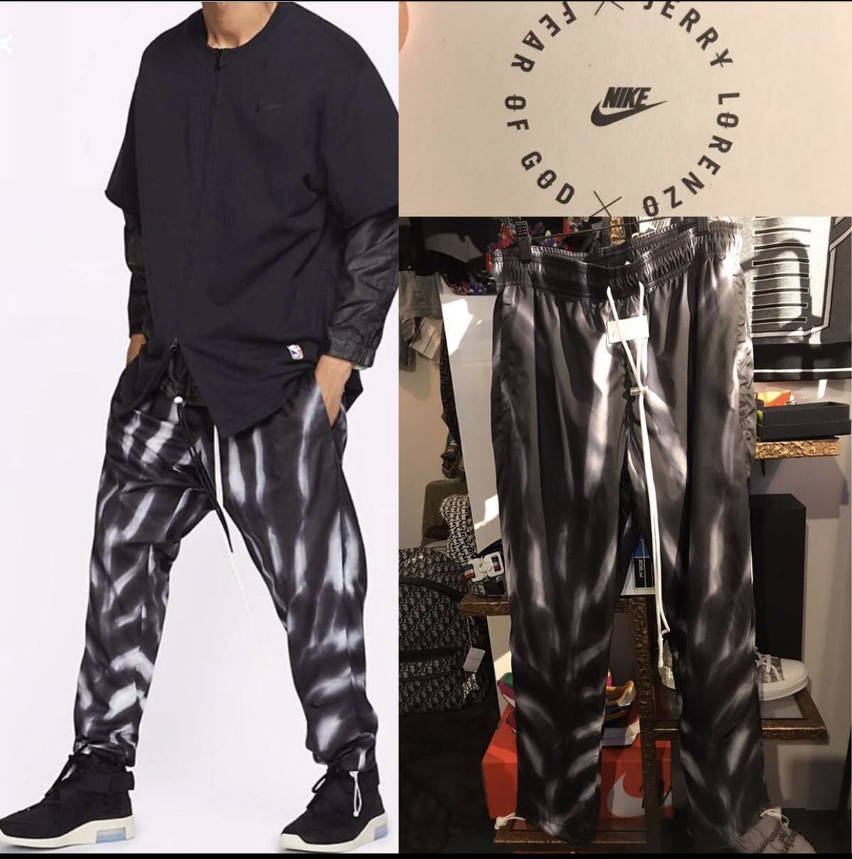 新品タグ付きNIKE × FEAR OF GOD オールオーバープリントパンツ Mサイズ フィアオブゴッド
