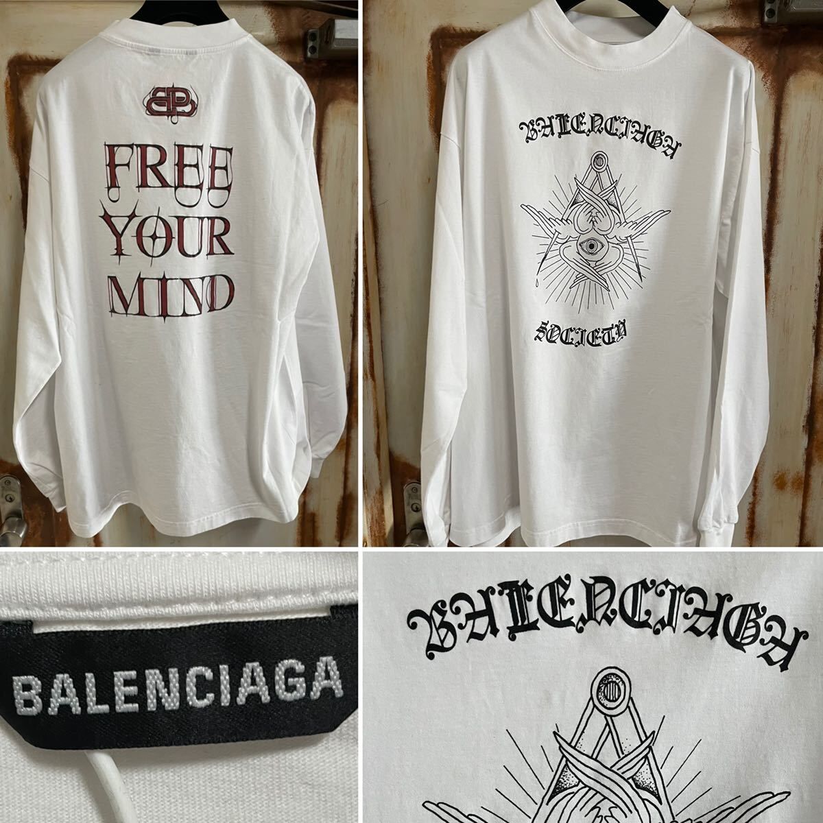 新品☆BALENCIAGA free your mind バレンシアガ ブランドロゴ ゴシック...