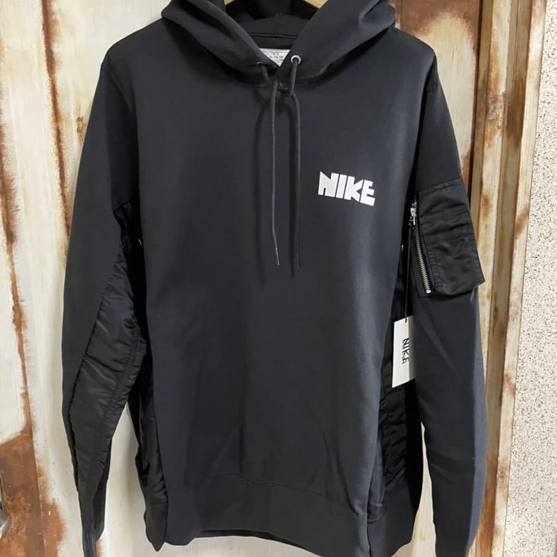 nike sacai hoodie パーカー 黒 Sサイズ  サカイ MA-1