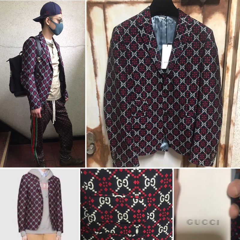新品タグあり☆GUCCI グッチ GGダイアモンド ジャガード テーラード 