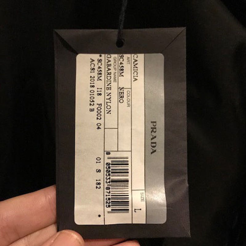 新品タグ付き☆PRADA プラダ 中綿入りダウン パデッド シャツ Lサイズ