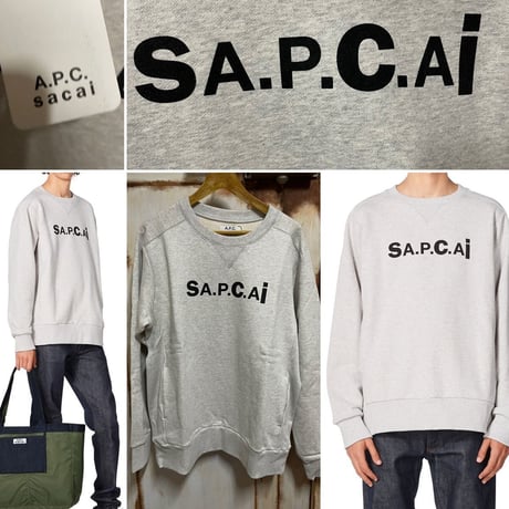 sacai a.p.c コラボスウェット 黒 Lサイズ sacai(サカイ) A.P.C.