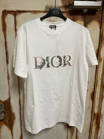 DIOR ディオール 22AW JARDIN フラワー刺繍半袖Tシャツ ホワイト 243J685A0677