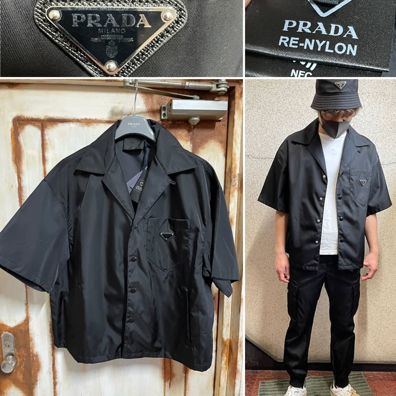 新品☆PRADA Re Nylon 三角プレートロゴ ナイロン 半袖シャツ