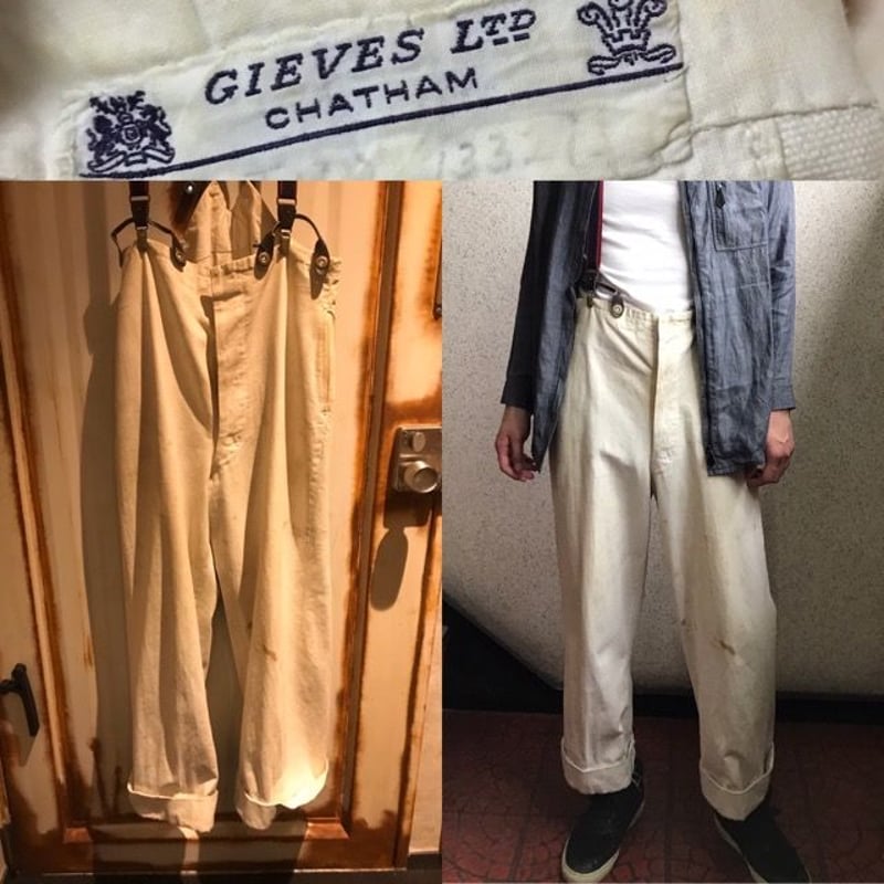 VINTAGE☆40s〜50s GIEVES royal navy white trouser