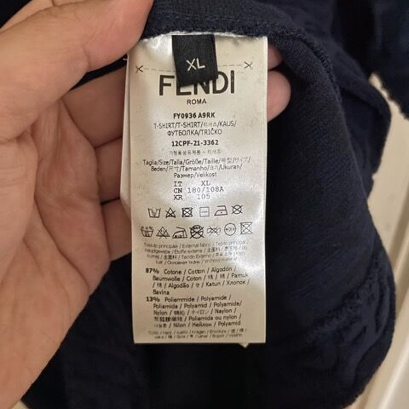 FENDI - FENDI フェンディ FF カーリグラフィー コットン ロゴ Tシャツ