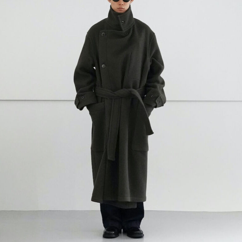 LEMAIRE WRAP COAT PEWTER GREEN ラップコート Lemaire Wrap Coat - Pewter Green | Garmentory
