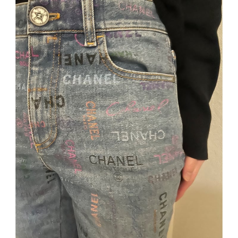 CHANEL シャネル ブランドロゴ ストレッチデニム ジーンズ 38 CHANEL シャネル ブランドロゴ ストレッチデニム ジーンズ 38