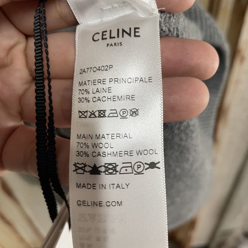 新品☆CELINE Hedi Simane セリーヌ 紐ロゴ カシミヤ混 ニット ...