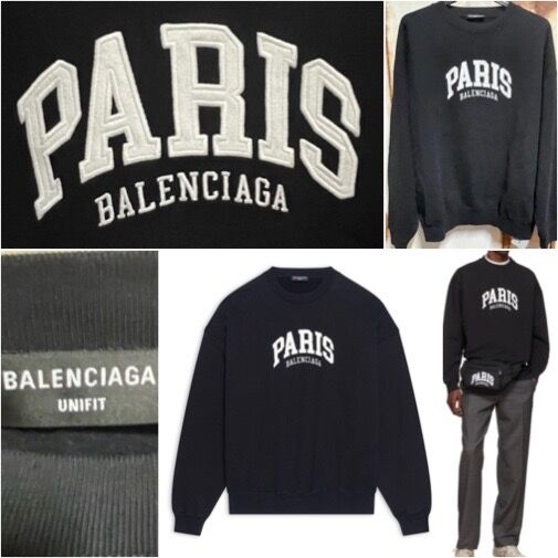 新品★BALENCIAGA★Paris 刺繍 ロゴ スウェットパーカー 黒 fit=scale-down,w=1200
