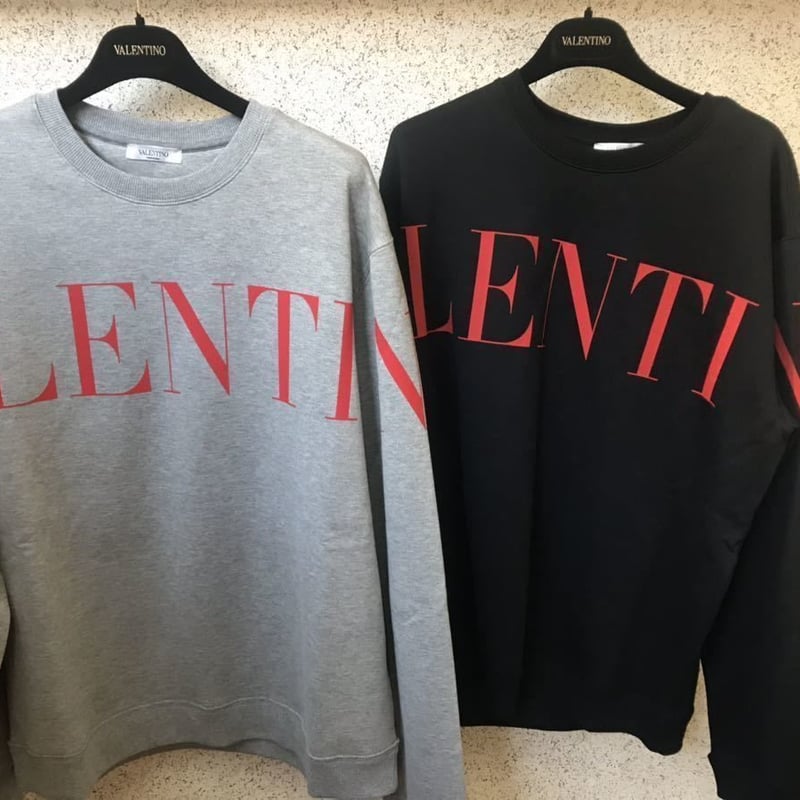 新品☆19AW☆VALENTINO ヴァレンチ ブランドロゴプリント クルーネック