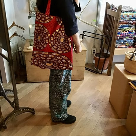 ラメ付き　アフリカンバティック　トートバッグ